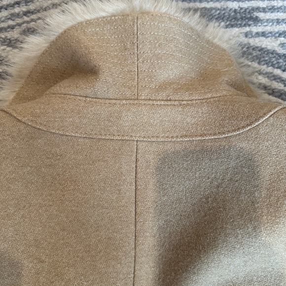 Banana Republic Wool Coat with Real Fur Collar XSP - Picture 9 of 16